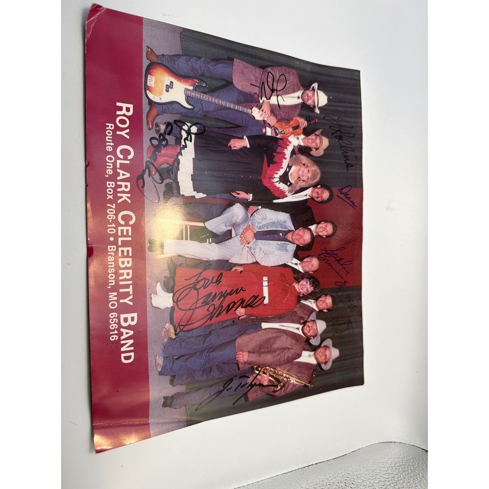 Vintage Roy Clark Celebrity Band Signed Autographed Photo Branson MO 8x10